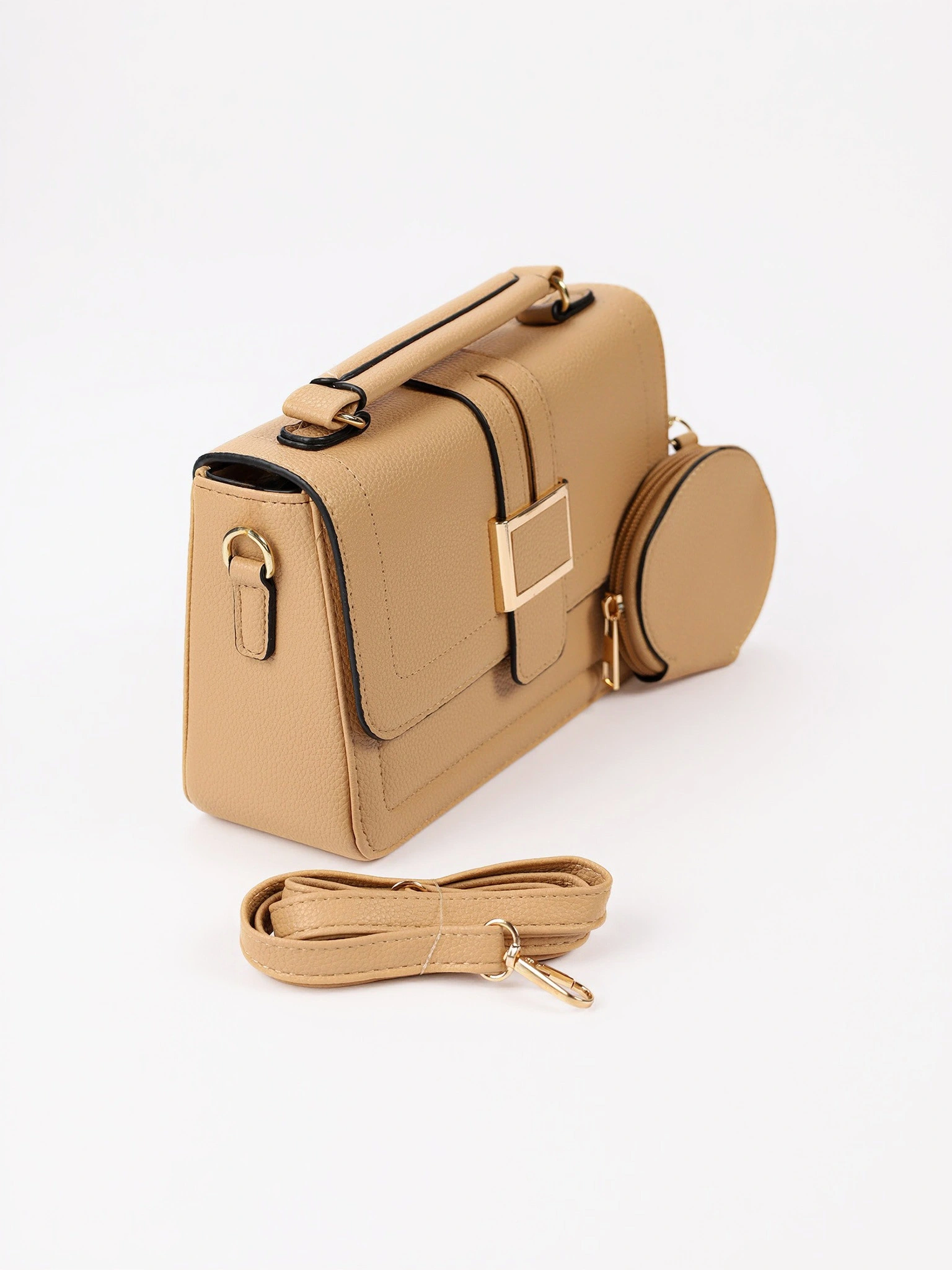 Сумка-кроссбоди с декоративной пряжкой с ключницей в ассортименте